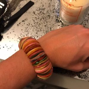 Multi-colored pearl/shell bracelet
